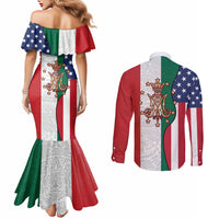Guadalupe Virgin Mary Couples Matching Mermaid Dress and Long Sleeve Button Shirt Mexican American Flag - Wonder Print Shop