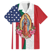 Guadalupe Virgin Mary Family Matching Puletasi and Hawaiian Shirt Mexican American Flag - Wonder Print Shop