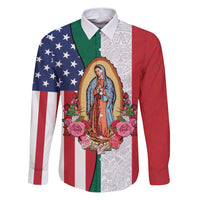 Guadalupe Virgin Mary Family Matching Puletasi and Hawaiian Shirt Mexican American Flag - Wonder Print Shop