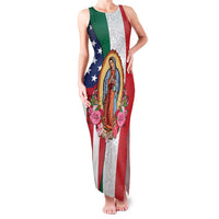 Guadalupe Virgin Mary Family Matching Tank Maxi Dress and Hawaiian Shirt Mexican American Flag - Wonder Print Shop