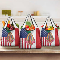 Guadalupe Virgin Mary Grocery Bag Mexican American Flag - Wonder Print Shop