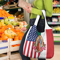 Guadalupe Virgin Mary Grocery Bag Mexican American Flag - Wonder Print Shop
