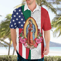 Guadalupe Virgin Mary Hawaiian Shirt Mexican American Flag - Wonder Print Shop