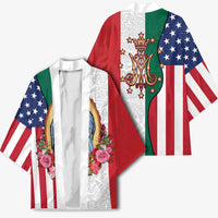 Guadalupe Virgin Mary Kimono Mexican American Flag - Wonder Print Shop