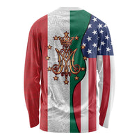 Guadalupe Virgin Mary Long Sleeve Shirt Mexican American Flag - Wonder Print Shop