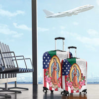 Guadalupe Virgin Mary Luggage Cover Mexican American Flag - Wonder Print Shop