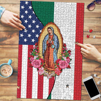 Guadalupe Virgin Mary Puzzle Mexican American Flag - Wonder Print Shop