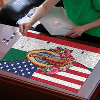 Guadalupe Virgin Mary Puzzle Mexican American Flag - Wonder Print Shop