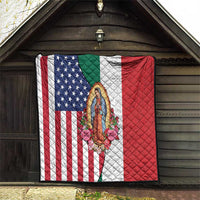 Guadalupe Virgin Mary Quilt Mexican American Flag - Wonder Print Shop