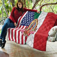 Guadalupe Virgin Mary Quilt Mexican American Flag - Wonder Print Shop