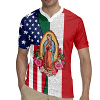 Guadalupe Virgin Mary Rugby Jersey Mexican American Flag - Wonder Print Shop