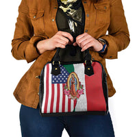 Guadalupe Virgin Mary Shoulder Handbag Mexican American Flag - Wonder Print Shop
