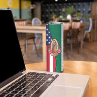 Guadalupe Virgin Mary Skinny Tumbler Mexican American Flag - Wonder Print Shop