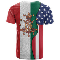Guadalupe Virgin Mary T Shirt Mexican American Flag - Wonder Print Shop