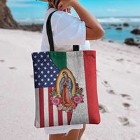 Guadalupe Virgin Mary Tote Bag Mexican American Flag - Wonder Print Shop