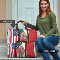 Guadalupe Virgin Mary Travel Bag Mexican American Flag - Wonder Print Shop