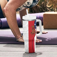 Guadalupe Virgin Mary Tumbler With Handle Mexican American Flag - Wonder Print Shop