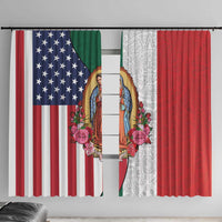 Guadalupe Virgin Mary Window Curtain Mexican American Flag - Wonder Print Shop