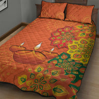 Happy Diwali India Quilt Bed Set With Rangoli Patterns - Wonder Print Shop