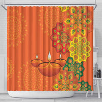 Happy Diwali India Shower Curtain With Rangoli Patterns