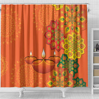 Happy Diwali India Shower Curtain With Rangoli Patterns