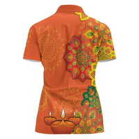Happy Diwali India Women Polo Shirt With Rangoli Patterns - Wonder Print Shop