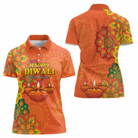 Happy Diwali India Women Polo Shirt With Rangoli Patterns - Wonder Print Shop