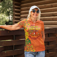 Happy Diwali India Women Polo Shirt With Rangoli Patterns - Wonder Print Shop