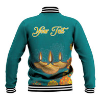 Personalized India Diwali Baseball Jacket Festival Of Light With Diya - Wonder Print Shop