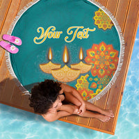 Personalized India Diwali Beach Blanket Festival Of Light With Diya - Wonder Print Shop