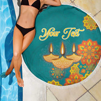 Personalized India Diwali Beach Blanket Festival Of Light With Diya - Wonder Print Shop