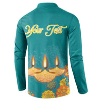 Personalized India Diwali Button Sweatshirt Festival Of Light With Diya - Wonder Print Shop