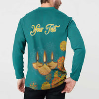 Personalized India Diwali Button Sweatshirt Festival Of Light With Diya - Wonder Print Shop