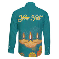 Personalized India Diwali Family Matching Off Shoulder Maxi Dress and Hawaiian Shirt Festival Of Light With Diya - Wonder Print Shop