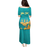Personalized India Diwali Family Matching Puletasi and Hawaiian Shirt Festival Of Light With Diya - Wonder Print Shop