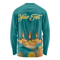 Personalized India Diwali Long Sleeve Shirt Festival Of Light With Diya - Wonder Print Shop
