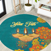 Personalized India Diwali Round Carpet Festival Of Light With Diya