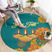 Personalized India Diwali Round Carpet Festival Of Light With Diya