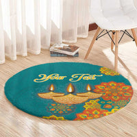 Personalized India Diwali Round Carpet Festival Of Light With Diya