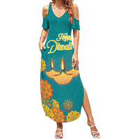 Personalized India Diwali Summer Maxi Dress Festival Of Light With Diya - Wonder Print Shop