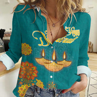 Personalized India Diwali Women Casual Shirt Festival Of Light With Diya - Wonder Print Shop
