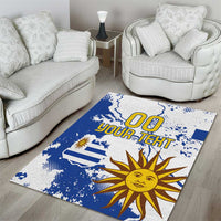 Custom Uruguay Independence Day Area Rug Sol de Mayo With Grunge Urban - Wonder Print Shop