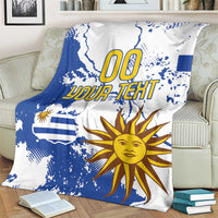 Custom Uruguay Independence Day Blanket Sol de Mayo With Grunge Urban