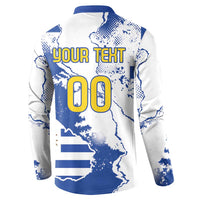 Custom Uruguay Independence Day Button Sweatshirt Sol de Mayo With Grunge Urban - Wonder Print Shop