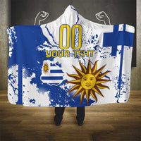 Custom Uruguay Independence Day Hooded Blanket Sol de Mayo With Grunge Urban