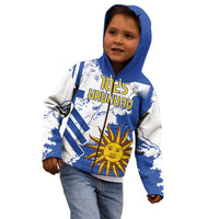 Custom Uruguay Independence Day Kid Hoodie Sol de Mayo With Grunge Urban - Wonder Print Shop
