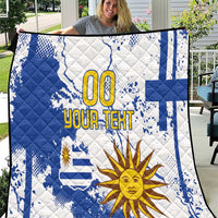 Custom Uruguay Independence Day Quilt Sol de Mayo With Grunge Urban - Wonder Print Shop
