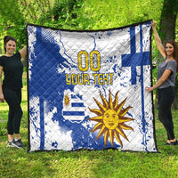 Custom Uruguay Independence Day Quilt Sol de Mayo With Grunge Urban - Wonder Print Shop