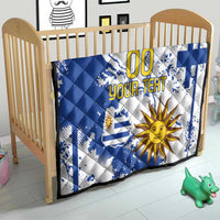 Custom Uruguay Independence Day Quilt Sol de Mayo With Grunge Urban - Wonder Print Shop