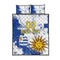 Custom Uruguay Independence Day Quilt Bed Set Sol de Mayo With Grunge Urban - Wonder Print Shop